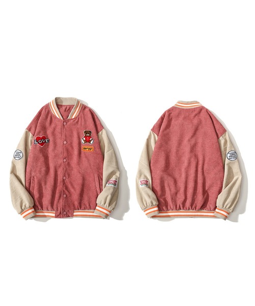 スタジャン 「HOOK」 アメカジ配色クマワッペンスタジャンジャケット