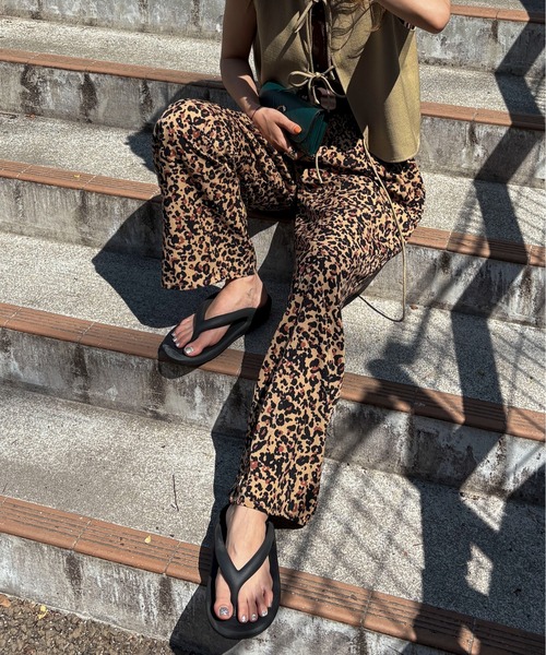 パンツ 「XSサイズあり」レオパードイージーパンツ レディース