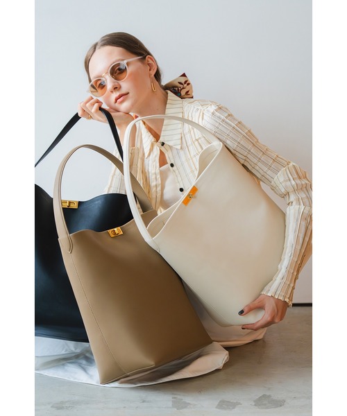 LA MARGE トートバッグ 「本革」 ワンハンドル バケツバッグ 大容量 A4