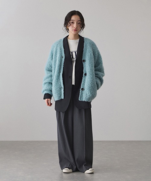 ADAM ET ROPE'（アダムエロペ） カーディガン モヘヤウールニット