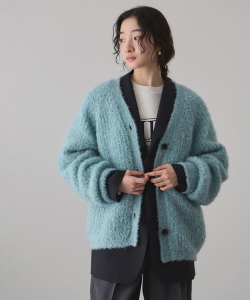ADAM ET ROPE'（アダムエロペ） カーディガン モヘヤウールニット