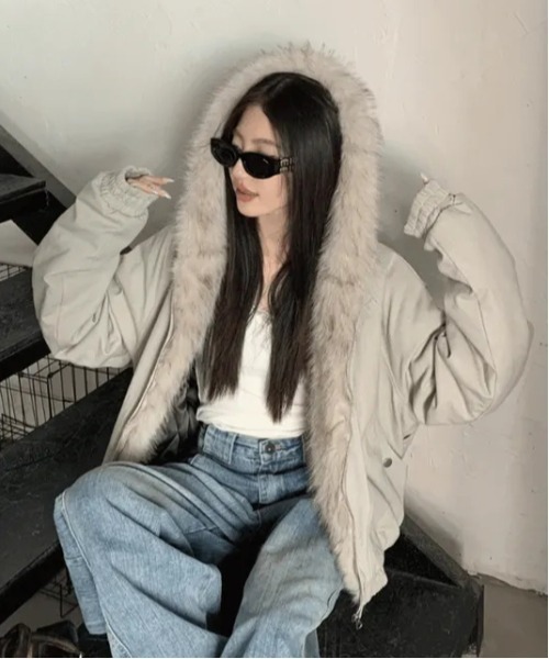 gossip!ロサンゼルス ブルゾン アウター Y2K マウンテンカービング中綿