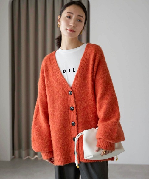 ポケット ニット セーター ミックスカラーVネックカーディガン