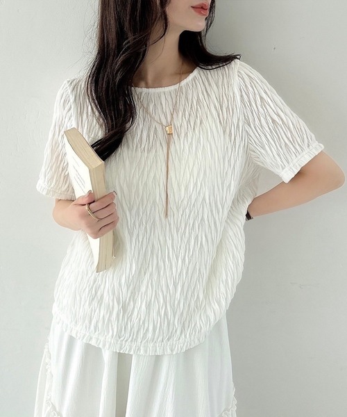 Meiru tシャツ シアーカットジャガードトップス レディース : ZOZOTOWN