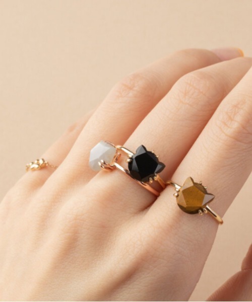 va vendome aoyama 指輪 リング K10YG ねこ ブラックカルセドニー