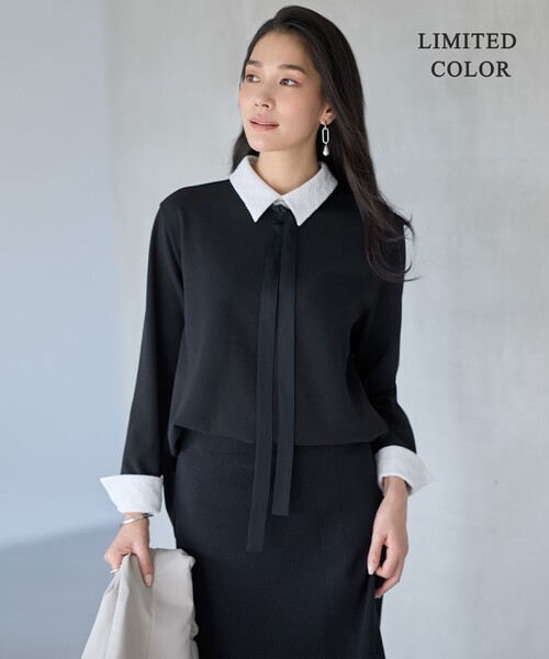 ICB（アイシービー） tシャツ マラボーテWジョーゼット ボウタイ付き