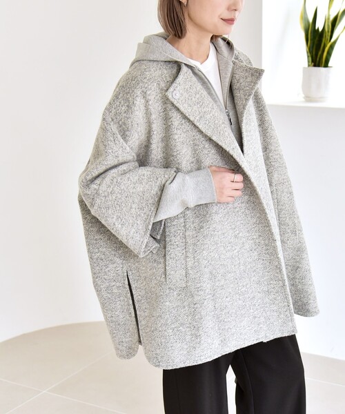 quaranciel ノーカラーコート コート quaranciel: スライバー ウール