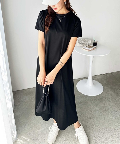 GeeRA（ジーラ） ワンピース 接触冷感♪フレアーシルエットロング半袖T