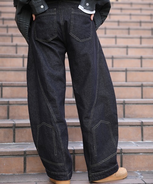 ジーンズ 新色追加！HOOK -select- 逆さデザインバルーンジーンズ