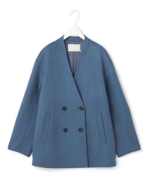 ICB（アイシービー） ノーカラーコート コート WoolRever ノーカラー