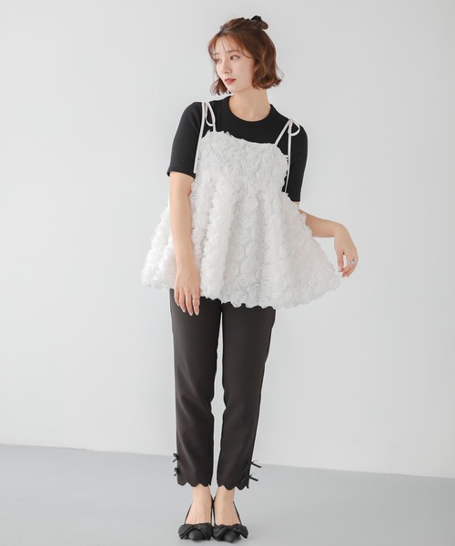 Fit more（フィットモア） キャミソール ローズモチーフキャミソール