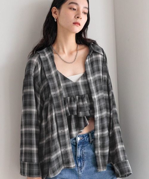 LOWRYS FARM（ローリーズファーム） ブラウス シャツ オンブレチェック