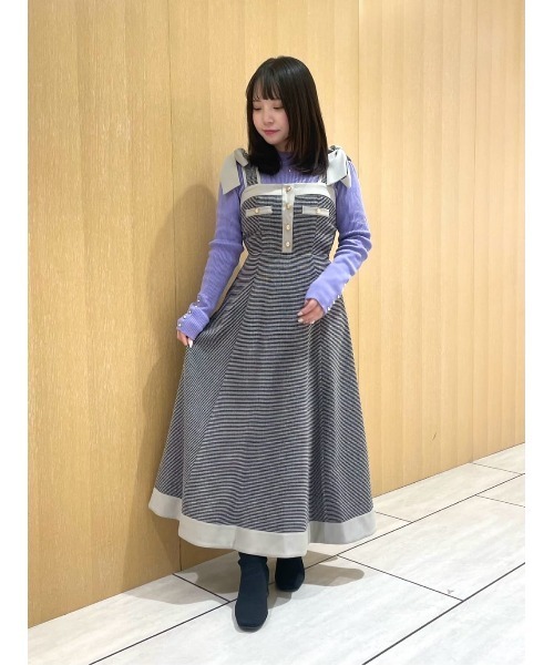 AND COUTURE（アンドクチュール） ジャンパースカート ラメツイード