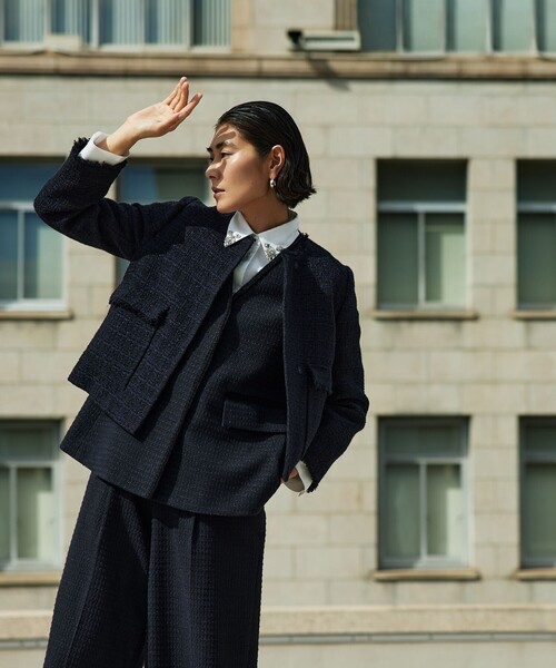 Ballsey（ボールジィ） ジャケット ノーカラージャケット ラメミックス