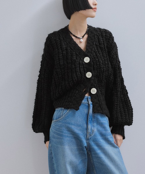 ADAM ET ROPE'（アダムエロペ） カーディガン 「WEB限定」ローゲージ