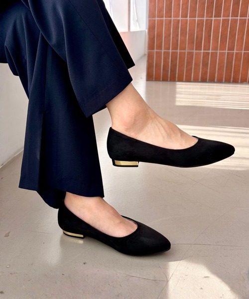 FABIO RUSCONI（ファビオルスコーニ） フラットパンプス 38 ブラウン