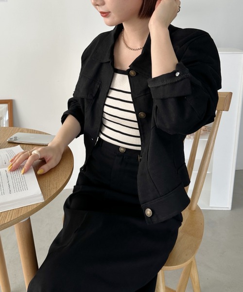 CLEA セットアップ 「2点SET」ショート丈CPOジャケット+ロングスカート