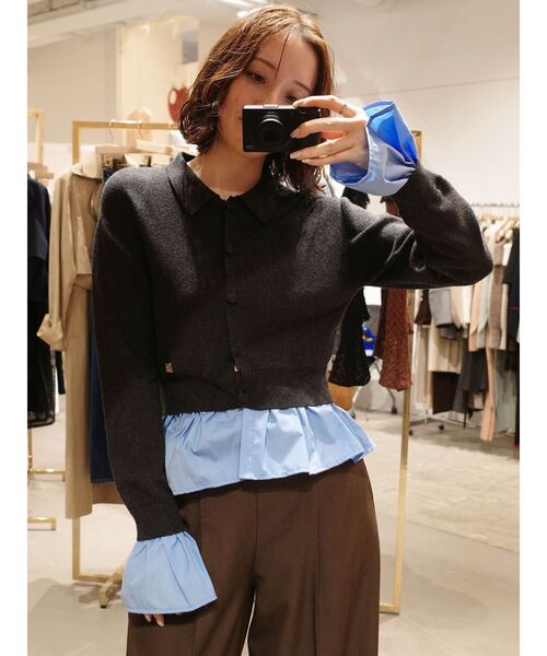 LAGUNAMOON（ラグナムーン） カーディガン ペプラムドッキングニット