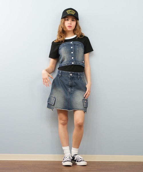 Dickies（ディッキーズ） チューブトップ ベアトップ デニムビスチェ