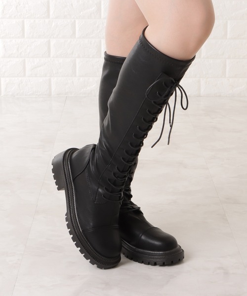 Lace Ladies（レースレディース） ブーツ 厚底 編み上げロングブーツ