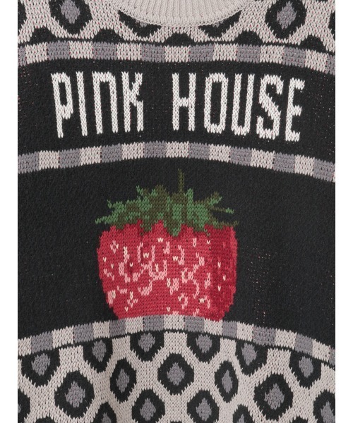PINK HOUSE（ピンクハウス） ニット セーター 苺モチーフジャガード
