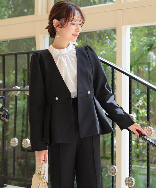 セットアップ 「 セレモニー 」 低身長向けサイズ 3点セット ペプラム