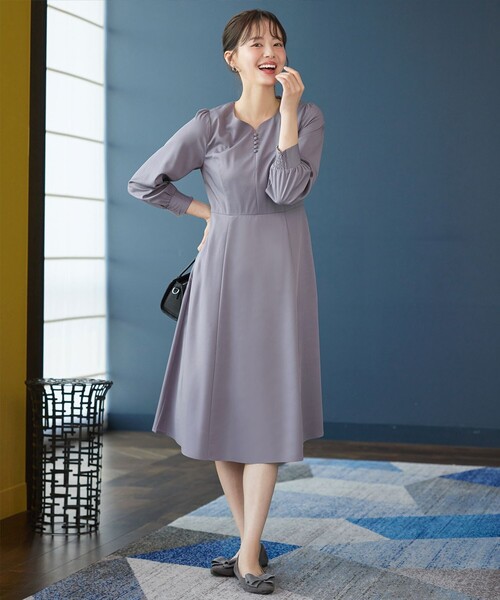 Tiaclasse ワンピース ハートネックくるみ釦ワンピース : ZOZOTOWN