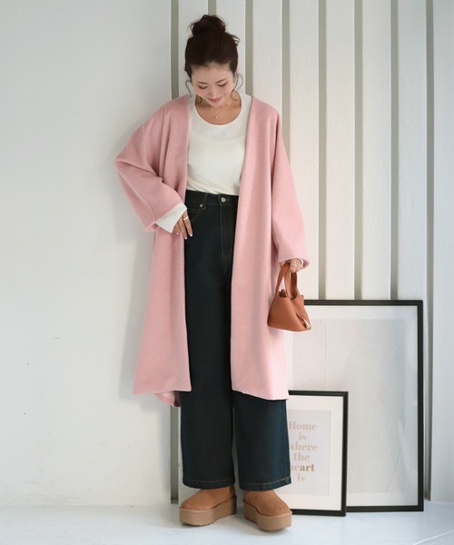 MERAKI ノーカラーコート コート manaodaysさんコラボ ウールコクーン