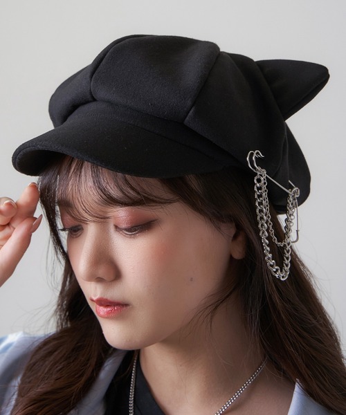 SPINNS（スピンズ） 帽子 キャスケット 猫耳キャスケット レディース