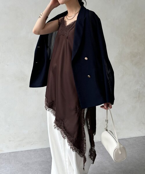 DouDou（ドゥドゥ） キャミソール アシメレースキャミ : ZOZOTOWN