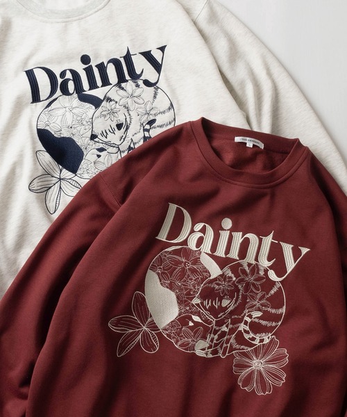 トレーナー スウェット 「0」「新柄追加」ネコ ＆ ハート フラワーロゴ