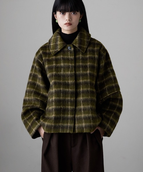 etoll.（エトル） ブルゾン アウター チェックシャギーコクーン