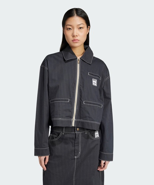 adidas（アディダス） デニムジャケット gジャン 総柄プリント