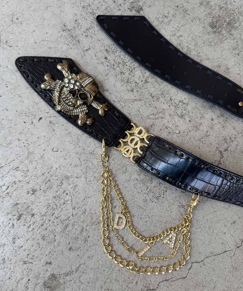 DAIYA（ダイヤ） ベルト スカルバックルチェーンベルト レディース