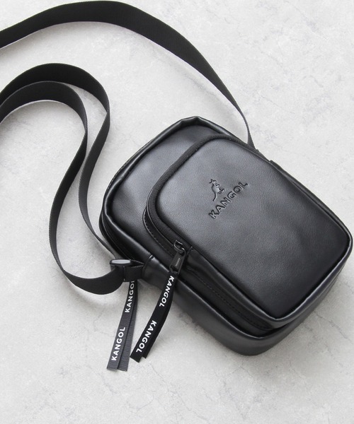 KANGOL（カンゴール） ショルダーバッグ 「A.M.S.別注」 レザー調 縦型