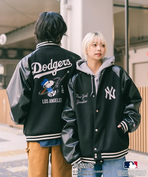 PEANUTS スタジャン 「PEANUTS×MLB」オリジナルデザイン スタジャン