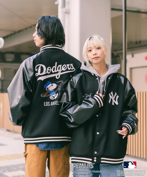PEANUTS スタジャン 「PEANUTS×MLB」オリジナルデザイン スタジャン
