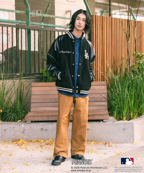 PEANUTS スタジャン 「PEANUTS×MLB」オリジナルデザイン スタジャン