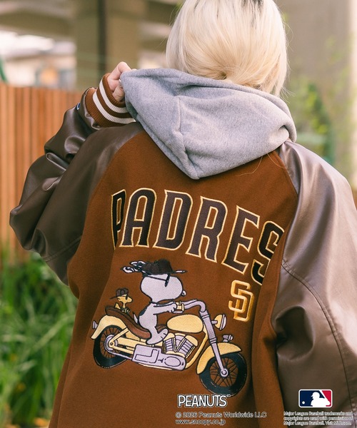 PEANUTS スタジャン 「PEANUTS×MLB」オリジナルデザイン スタジャン