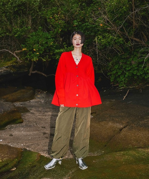 OMMO（オーエムエムオー） カーディガン TUCK FLARE KNIT CD