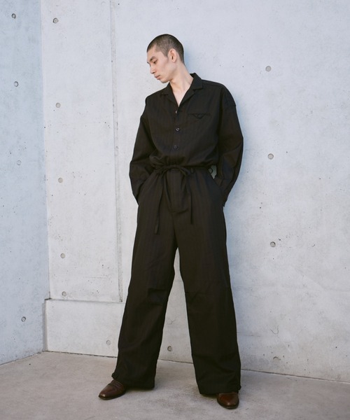 Camphor wood オールインワン open collar belted assort l/s jump