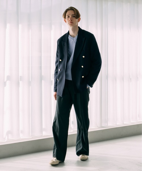 LURAKU スラックス 「LURAKU」two tuck wide straight slacks / 2