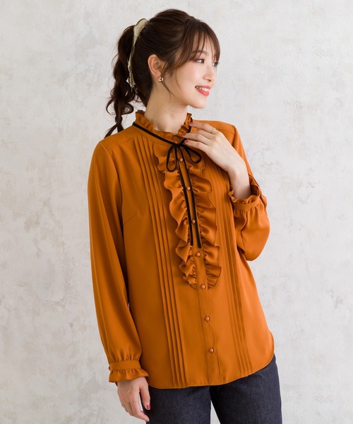 Rose Tiara（ローズティアラ） ブラウス シャツ フリル×リボンブラウス