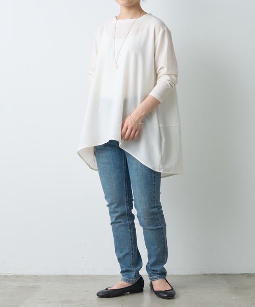 BEARDSLEY（ビアズリー） tシャツ 後ろドレープTブラウス レディース