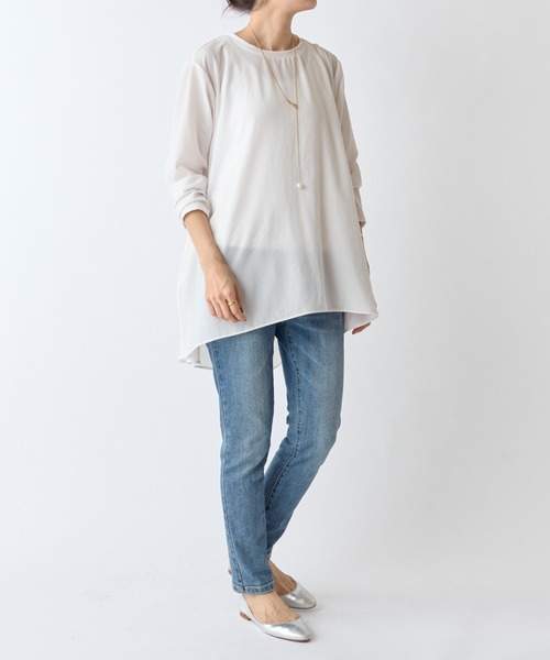 BEARDSLEY（ビアズリー） tシャツ 後ろドレープTブラウス レディース