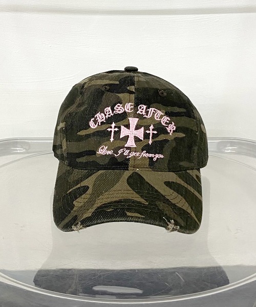 rire キャップ 帽子 迷彩柄刺繍クロスロゴキャップ レディース