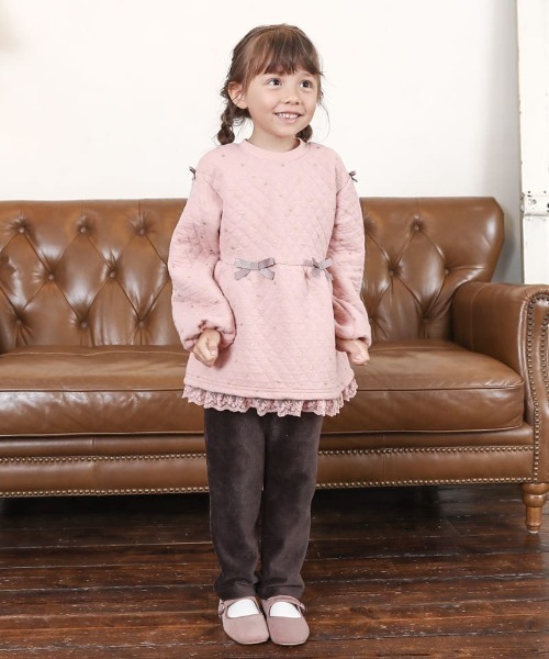 Biquette Club トレーナー ハート柄裾フリルトレーナー キッズ 子供服