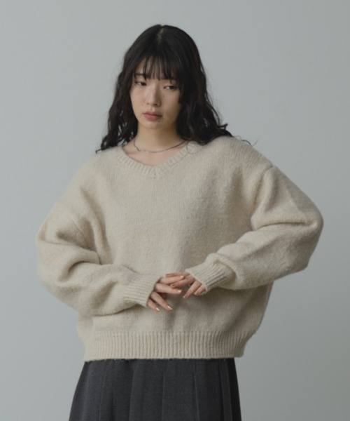 ニット セーター wool blend v neck knit/ウールブレンドVネックニット