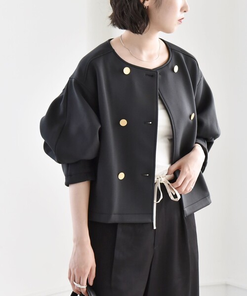 quaranciel ジャケット ノーカラージャケット quaranciel:「洗濯機可能