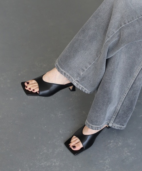 cheriella サンダル 「cheriella」ワイドスクエアミュールサンダル